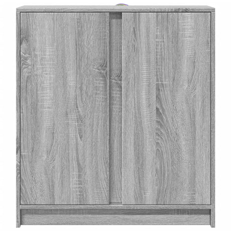 Dressoir met LED 77x34x85 cm bewerkt hout grijs sonoma eiken - AllerleiShop