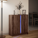 Dressoir met LED 77x34x85 cm bewerkt hout bruin eikenkleur - AllerleiShop