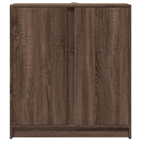 Dressoir met LED 77x34x85 cm bewerkt hout bruin eikenkleur - AllerleiShop