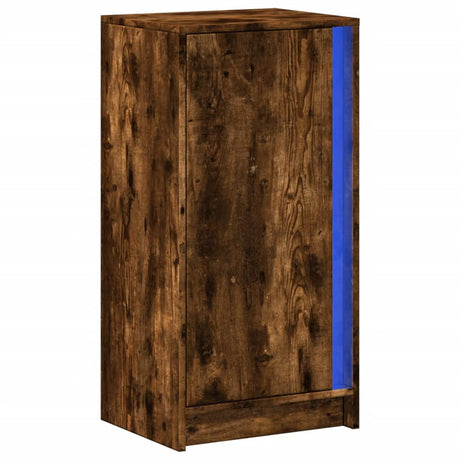 Dressoir met LED 42,5x34x85 cm bewerkt hout gerookt eikenkleur - AllerleiShop