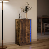 Dressoir met LED 42,5x34x85 cm bewerkt hout gerookt eikenkleur - AllerleiShop