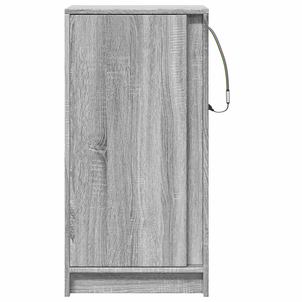 Dressoir met LED 42,5x34x85 cm bewerkt hout grijs sonoma eiken - AllerleiShop