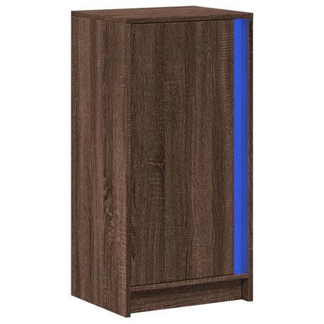 Dressoir met LED 42,5x34x85 cm bewerkt hout bruin eikenkleur - AllerleiShop