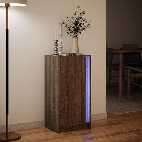 Dressoir met LED 42,5x34x85 cm bewerkt hout bruin eikenkleur - AllerleiShop