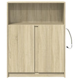 Dressoir met LED 77x34x100 cm bewerkt hout sonoma eikenkleurig - AllerleiShop