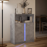 Dressoir met LED 77x34x100 cm bewerkt hout betongrijs - AllerleiShop