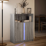 Dressoir met LED 77x34x100 cm bewerkt hout grijs sonoma eiken - AllerleiShop