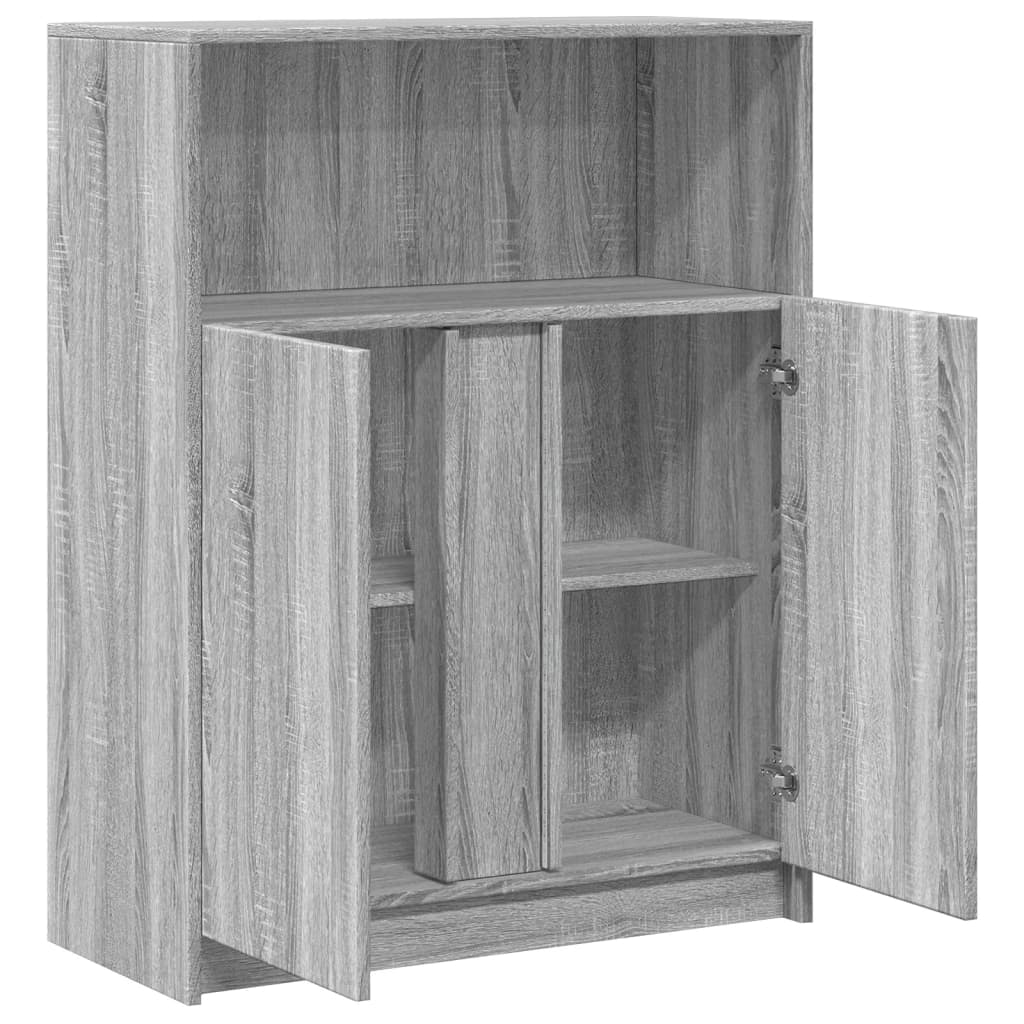 Dressoir met LED 77x34x100 cm bewerkt hout grijs sonoma eiken - AllerleiShop