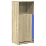 Dressoir met LED 42,5x34x100 cm bewerkt hout sonoma eikenkleur - AllerleiShop