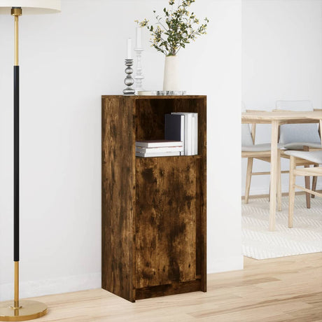 Dressoir met LED 42,5x34x100 cm bewerkt hout gerookt eikenkleur - AllerleiShop