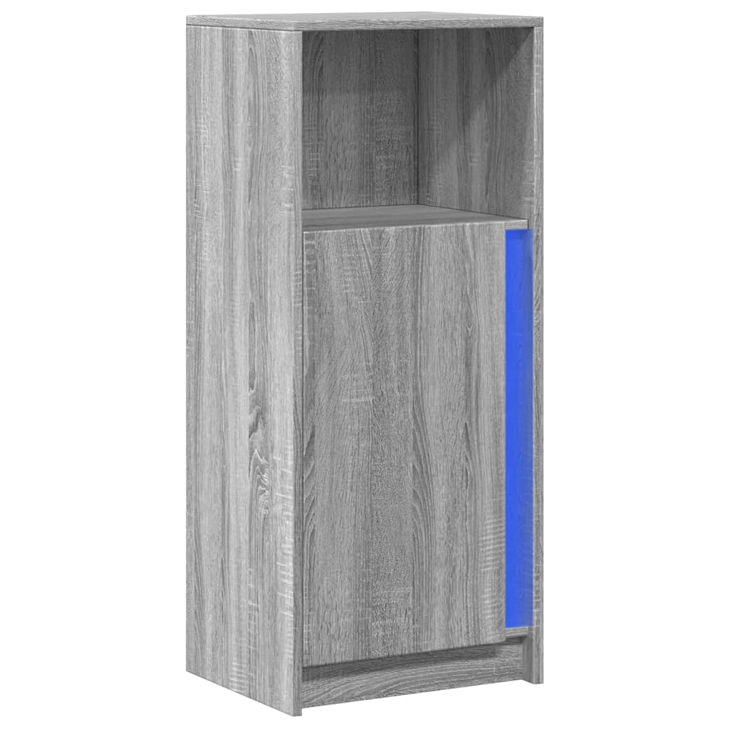 Dressoir met LED 42,5x34x100 cm bewerkt hout grijs sonoma eiken - AllerleiShop