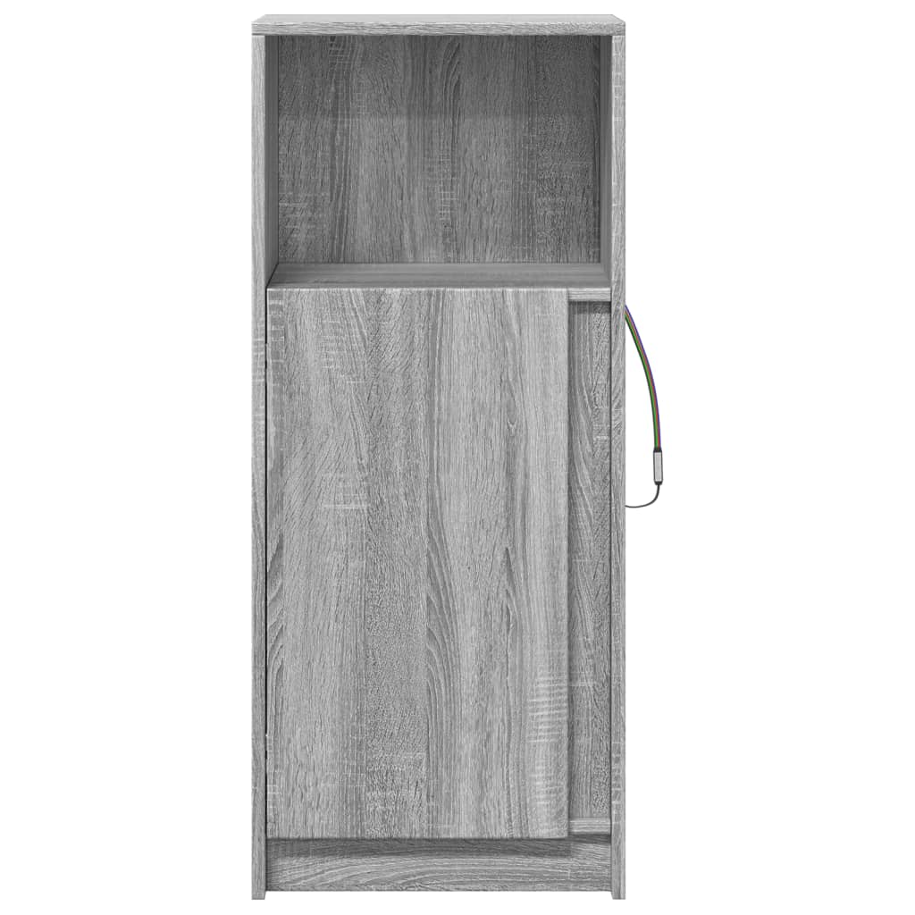 Dressoir met LED 42,5x34x100 cm bewerkt hout grijs sonoma eiken - AllerleiShop