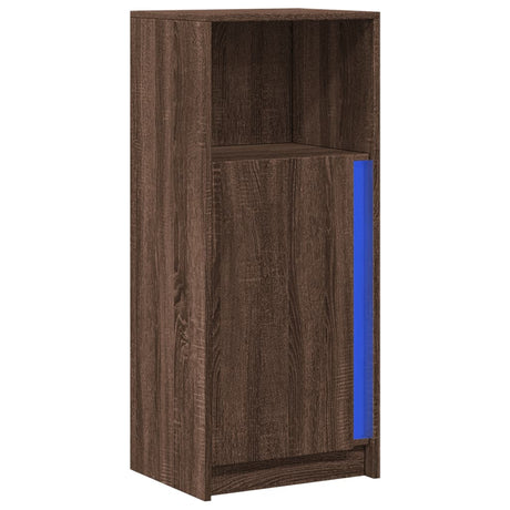 Dressoir met LED 42,5x34x100 cm bewerkt hout bruin eikenkleur - AllerleiShop