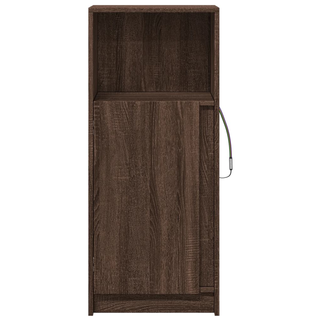 Dressoir met LED 42,5x34x100 cm bewerkt hout bruin eikenkleur - AllerleiShop