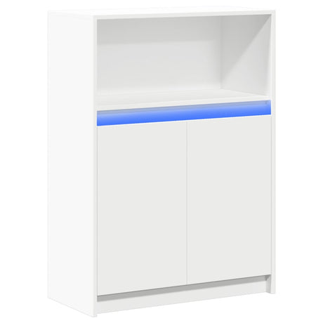 Dressoir met LED 72x34x100 cm bewerkt hout wit - AllerleiShop