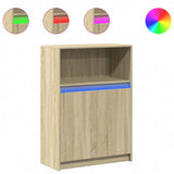 Dressoir met LED 72x34x100 cm bewerkt hout sonoma eikenkleurig - AllerleiShop