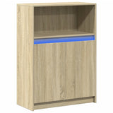 Dressoir met LED 72x34x100 cm bewerkt hout sonoma eikenkleurig - AllerleiShop