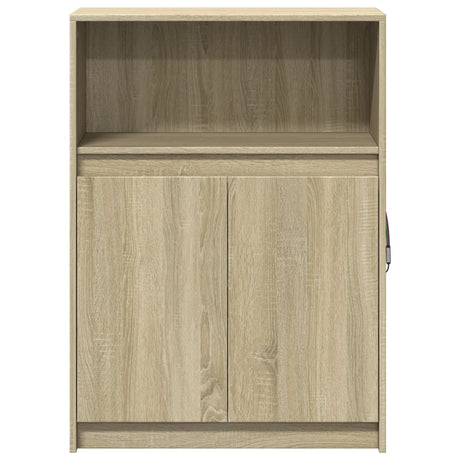 Dressoir met LED 72x34x100 cm bewerkt hout sonoma eikenkleurig - AllerleiShop