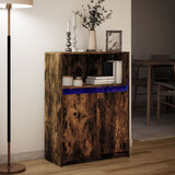 Dressoir met LED 72x34x100 cm bewerkt hout gerookt eikenkleurig - AllerleiShop