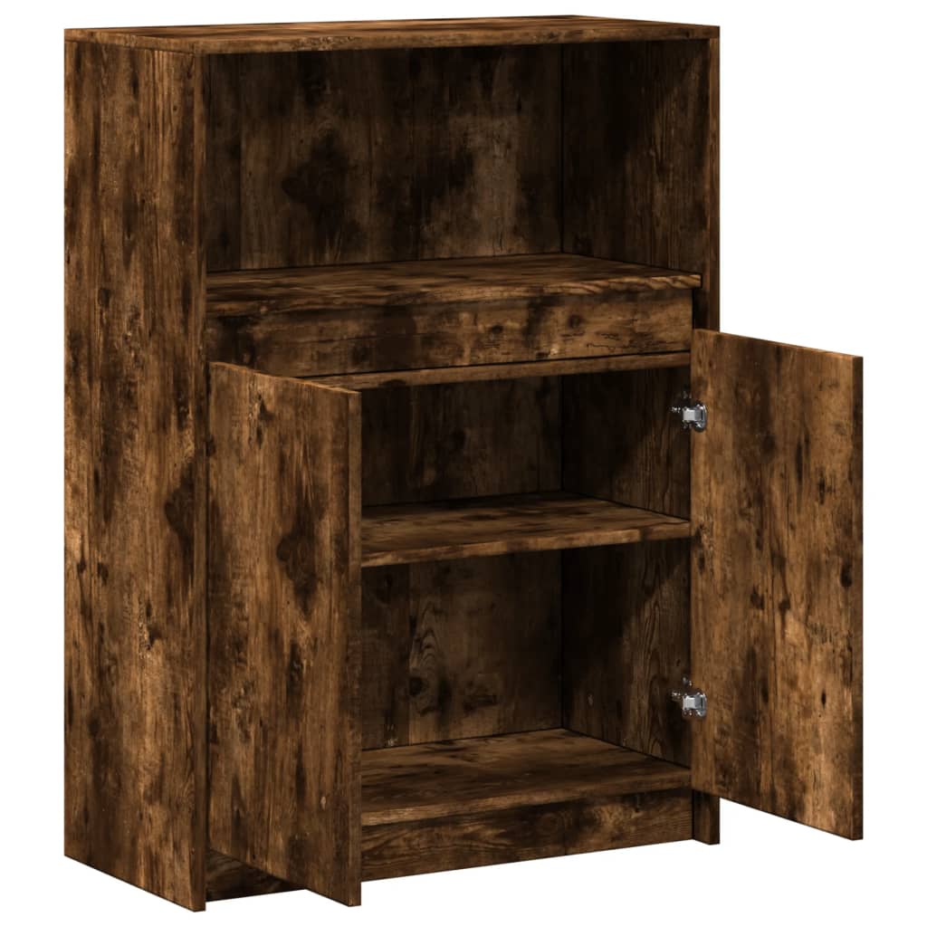 Dressoir met LED 72x34x100 cm bewerkt hout gerookt eikenkleurig - AllerleiShop