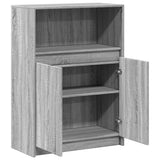 Dressoir met LED 72x34x100 cm bewerkt hout grijs sonoma eiken - AllerleiShop