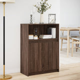 Dressoir met LED 72x34x100 cm bewerkt hout bruin eikenkleur - AllerleiShop