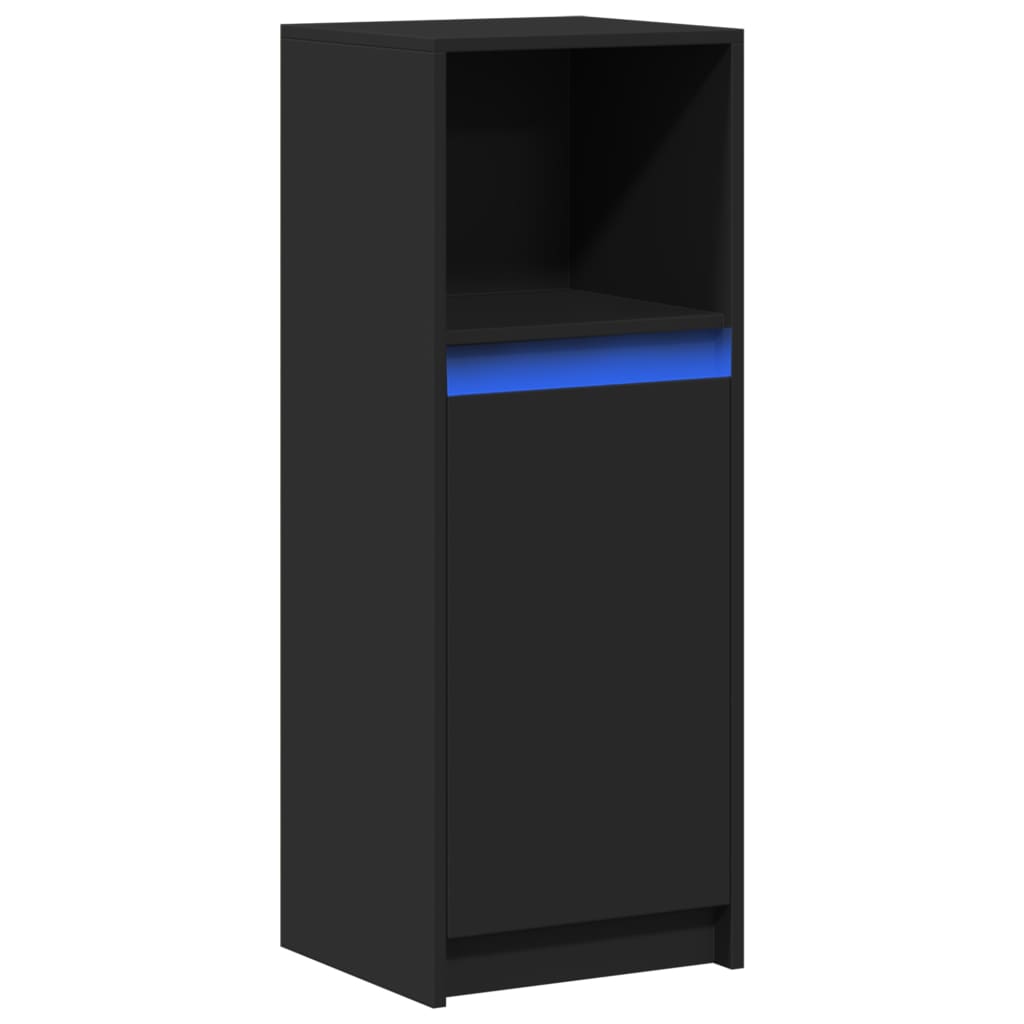 Dressoir met LED 38x34x100 cm bewerkt hout zwart - AllerleiShop