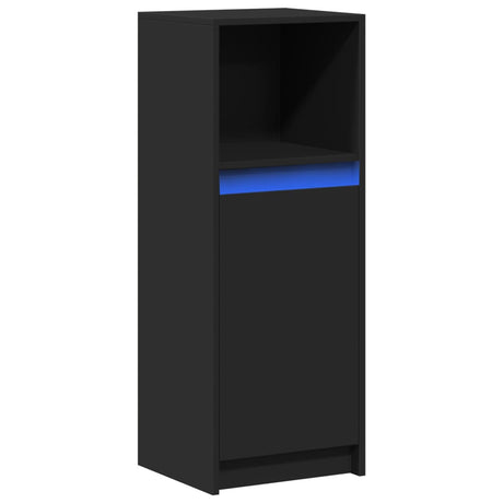 Dressoir met LED 38x34x100 cm bewerkt hout zwart - AllerleiShop