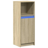 Dressoir met LED 38x34x100 cm bewerkt hout sonoma eikenkleurig - AllerleiShop