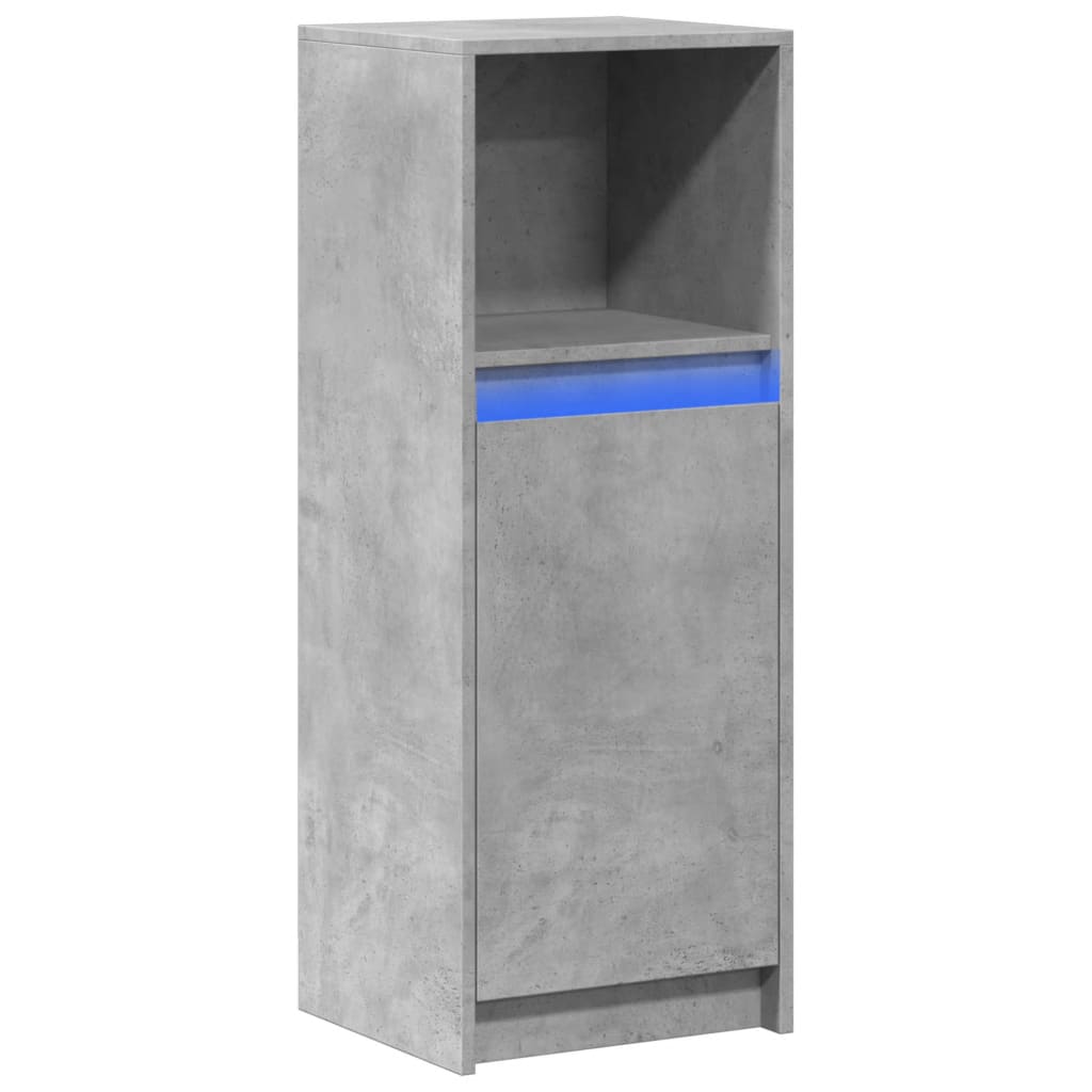 Dressoir met LED 38x34x100 cm bewerkt hout betongrijs - AllerleiShop