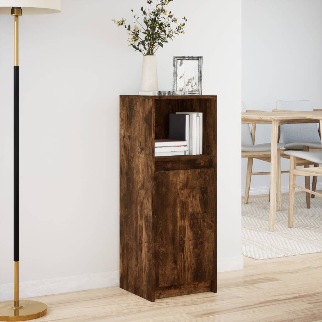 Dressoir met LED 38x34x100 cm bewerkt hout gerookt eikenkleurig - AllerleiShop