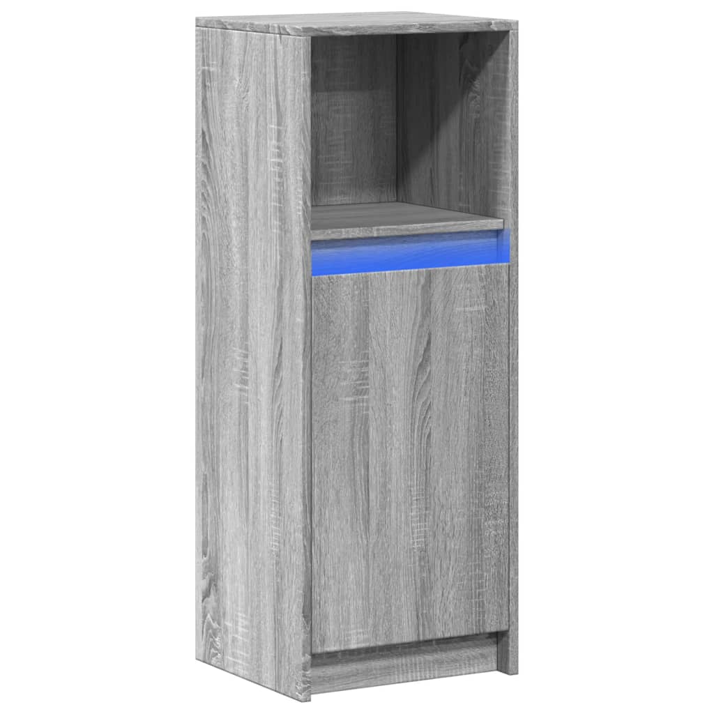 Dressoir met LED 38x34x100 cm bewerkt hout grijs sonoma eiken - AllerleiShop