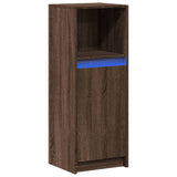 Dressoir met LED 38x34x100 cm bewerkt hout bruin eikenkleur - AllerleiShop