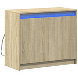 Dressoir met LED 72x34x61 cm bewerkt hout sonoma eikenkleurig - AllerleiShop