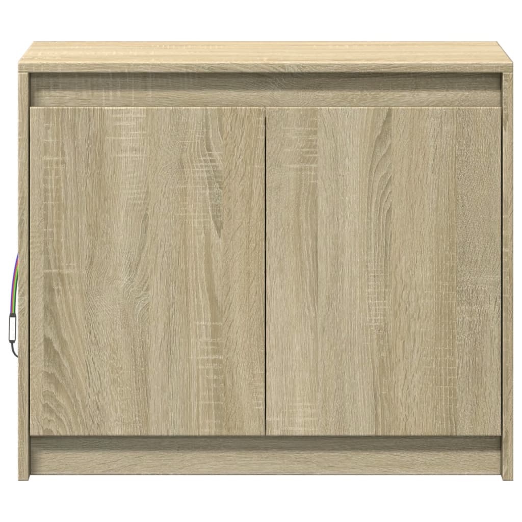 Dressoir met LED 72x34x61 cm bewerkt hout sonoma eikenkleurig - AllerleiShop