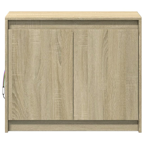 Dressoir met LED 72x34x61 cm bewerkt hout sonoma eikenkleurig - AllerleiShop