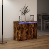 Dressoir met LED 72x34x61 cm bewerkt hout gerookt eikenkleurig - AllerleiShop