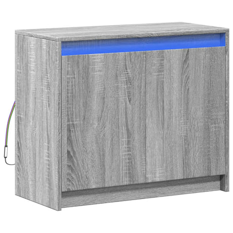 Dressoir met LED 72x34x61 cm bewerkt hout grijs sonoma eiken - AllerleiShop