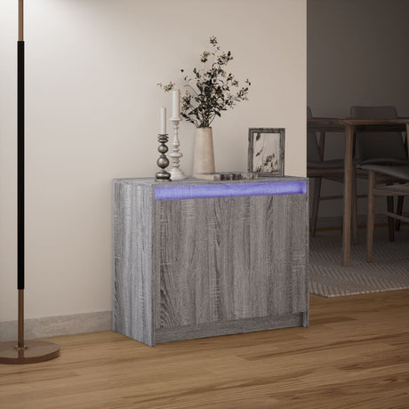 Dressoir met LED 72x34x61 cm bewerkt hout grijs sonoma eiken - AllerleiShop