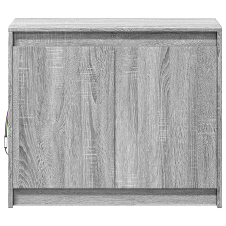 Dressoir met LED 72x34x61 cm bewerkt hout grijs sonoma eiken - AllerleiShop