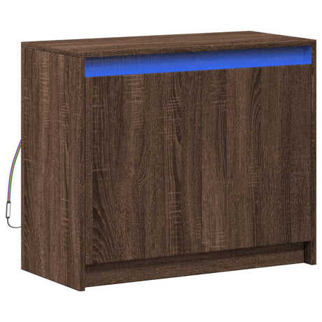 Dressoir met LED 72x34x61 cm bewerkt hout bruin eikenkleur - AllerleiShop