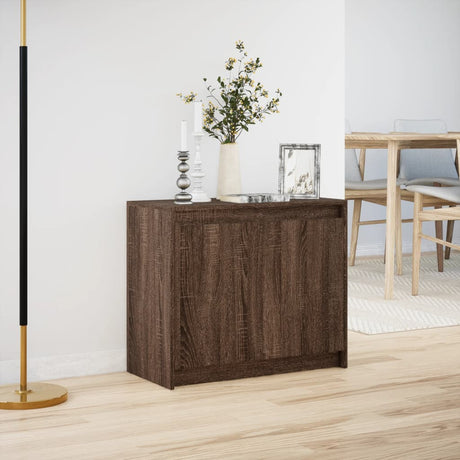 Dressoir met LED 72x34x61 cm bewerkt hout bruin eikenkleur - AllerleiShop