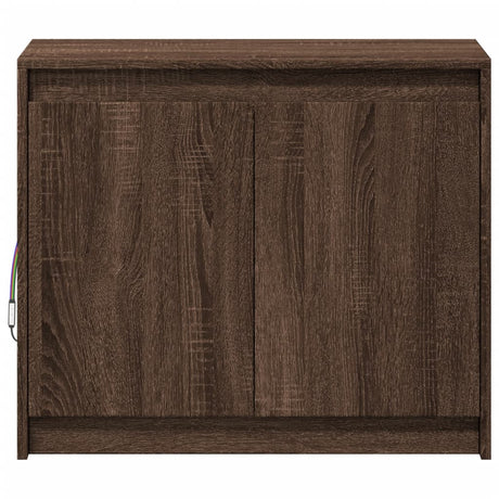 Dressoir met LED 72x34x61 cm bewerkt hout bruin eikenkleur - AllerleiShop