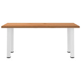 Eettafel rechthoekig 180x80x74 cm massief eikenhout lichtbruin - AllerleiShop