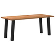 Eettafel rechthoekig 180x80x74 cm massief eikenhout lichtbruin - AllerleiShop