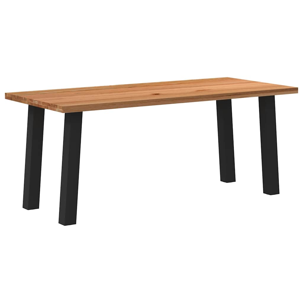 Eettafel rechthoekig 180x80x74 cm massief eikenhout lichtbruin - AllerleiShop