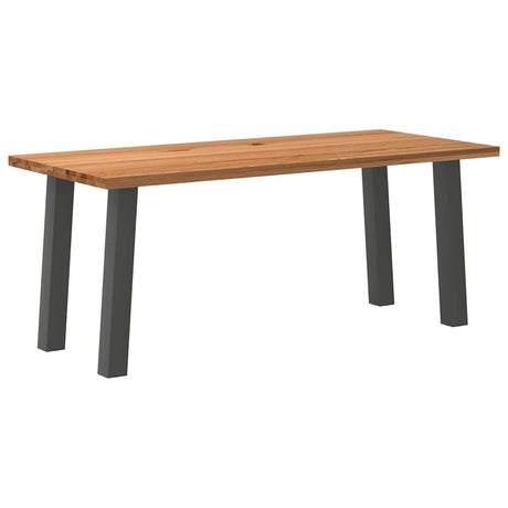 Eettafel rechthoekig 180x80x74 cm massief eikenhout lichtbruin - AllerleiShop