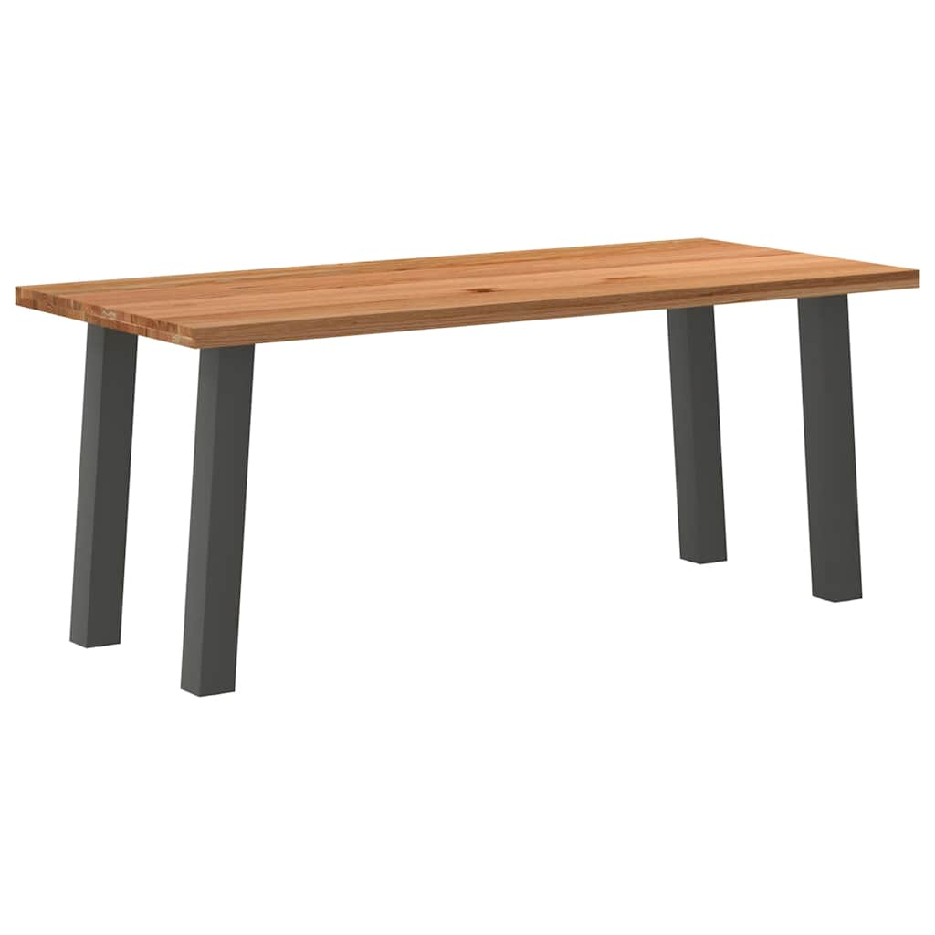 Eettafel rechthoekig 180x80x74 cm massief eikenhout lichtbruin - AllerleiShop