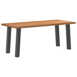 Eettafel rechthoekig 180x80x74 cm massief eikenhout lichtbruin - AllerleiShop