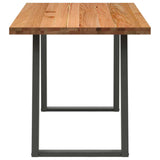 Eettafel rechthoekig 180x80x74 cm massief eikenhout lichtbruin - AllerleiShop